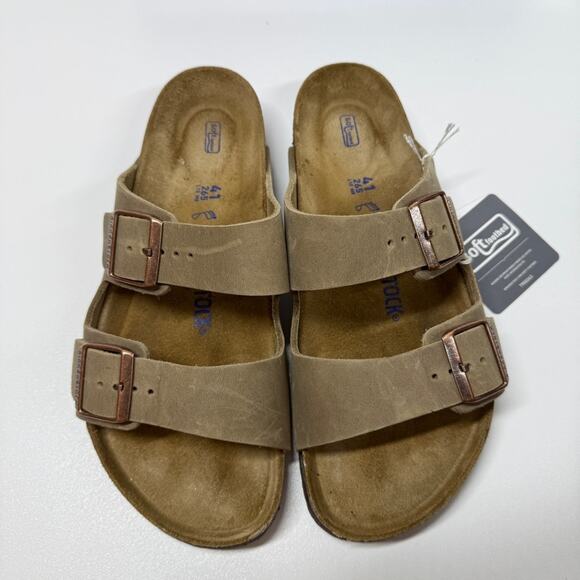 NIB • Birkenstock Arizona Soft Footbed Waxy Leather Size:41 L10/M8 Normal Width - Picture 3 of 7